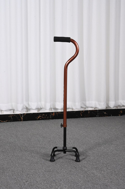10-stufig verstellbarer Bronze-Gehstock mit 4 Beinen aus Aluminiumlegierung