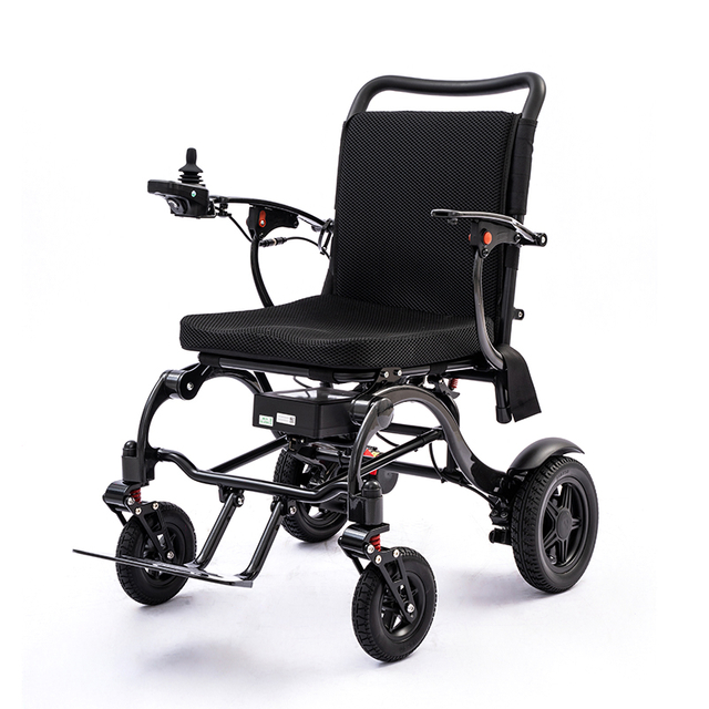 Silla de ruedas el&eacute;ctrica plegable ligera del material de la fibra de carbono con la bater&iacute;a de litio 